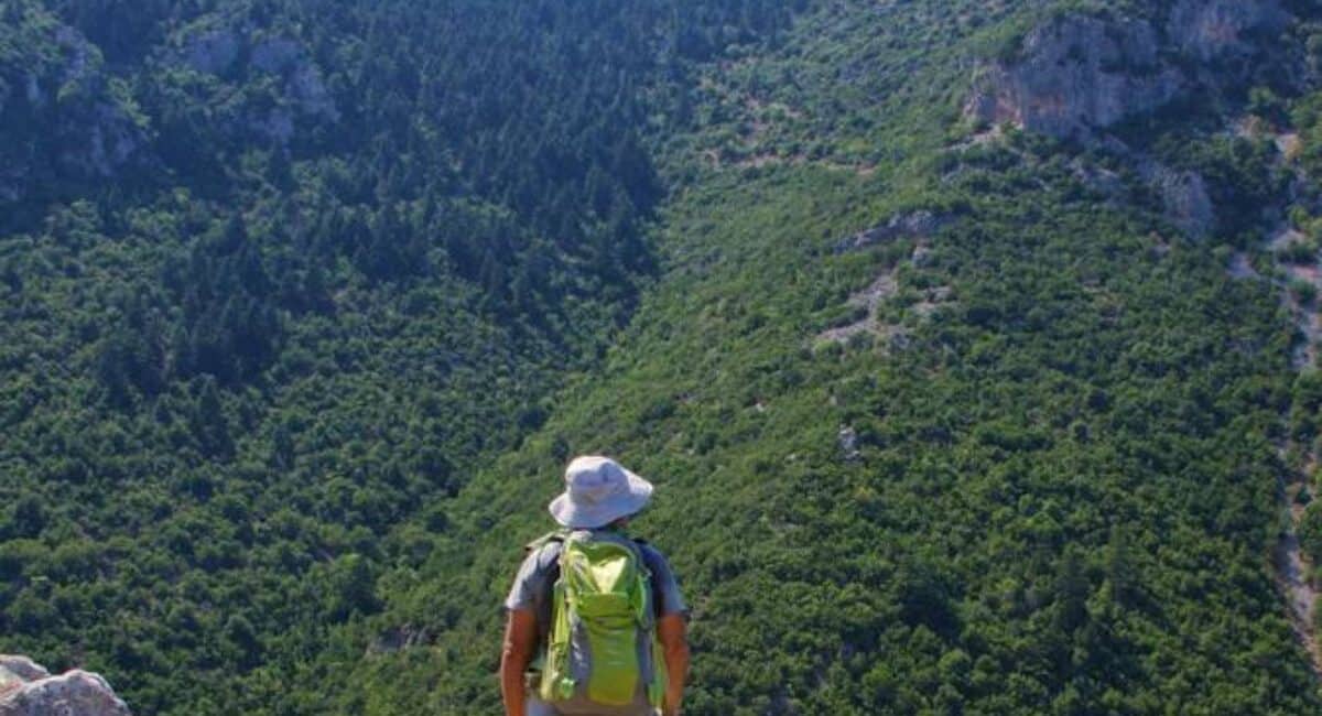 Hiking the historical stone-paved mule tracks near the Menalon Trail
