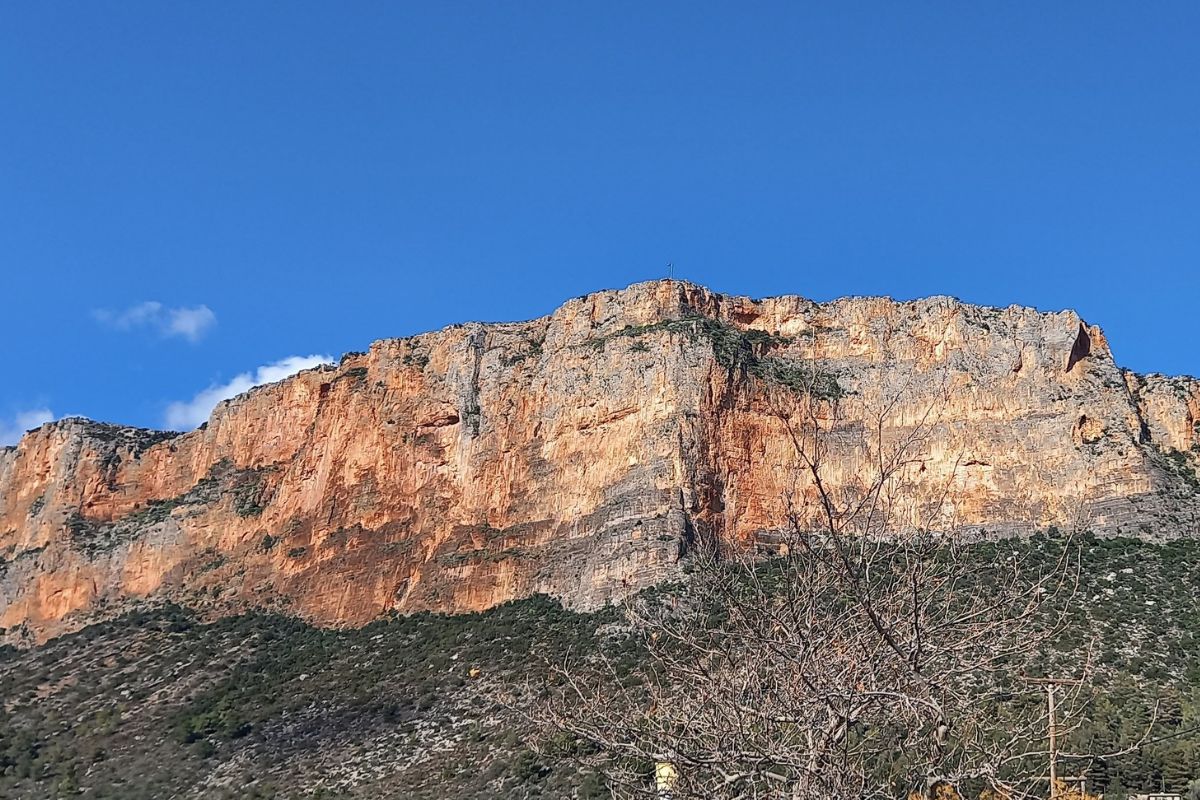 The red cliffs above Leonidio