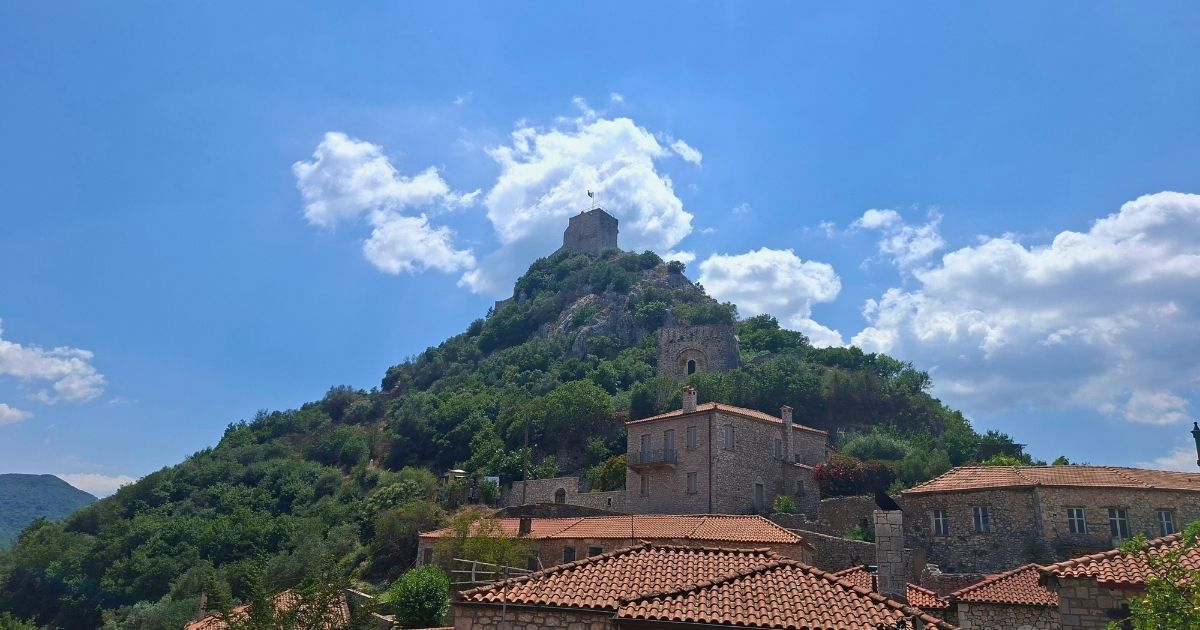 The Frankish castle of Karytaina above the Alpheios valley