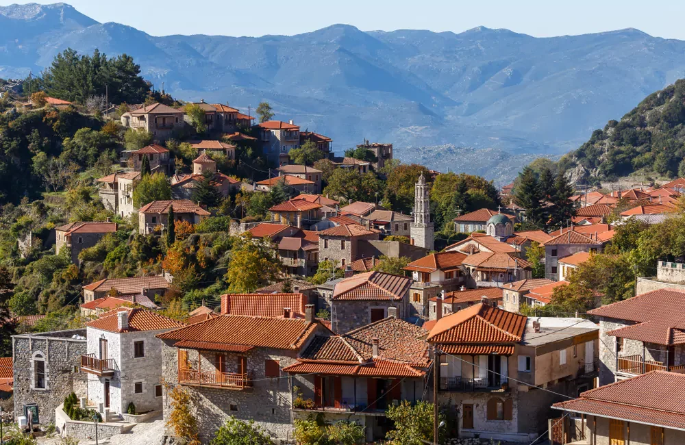 View over the village of Stemnitsa, Menalon