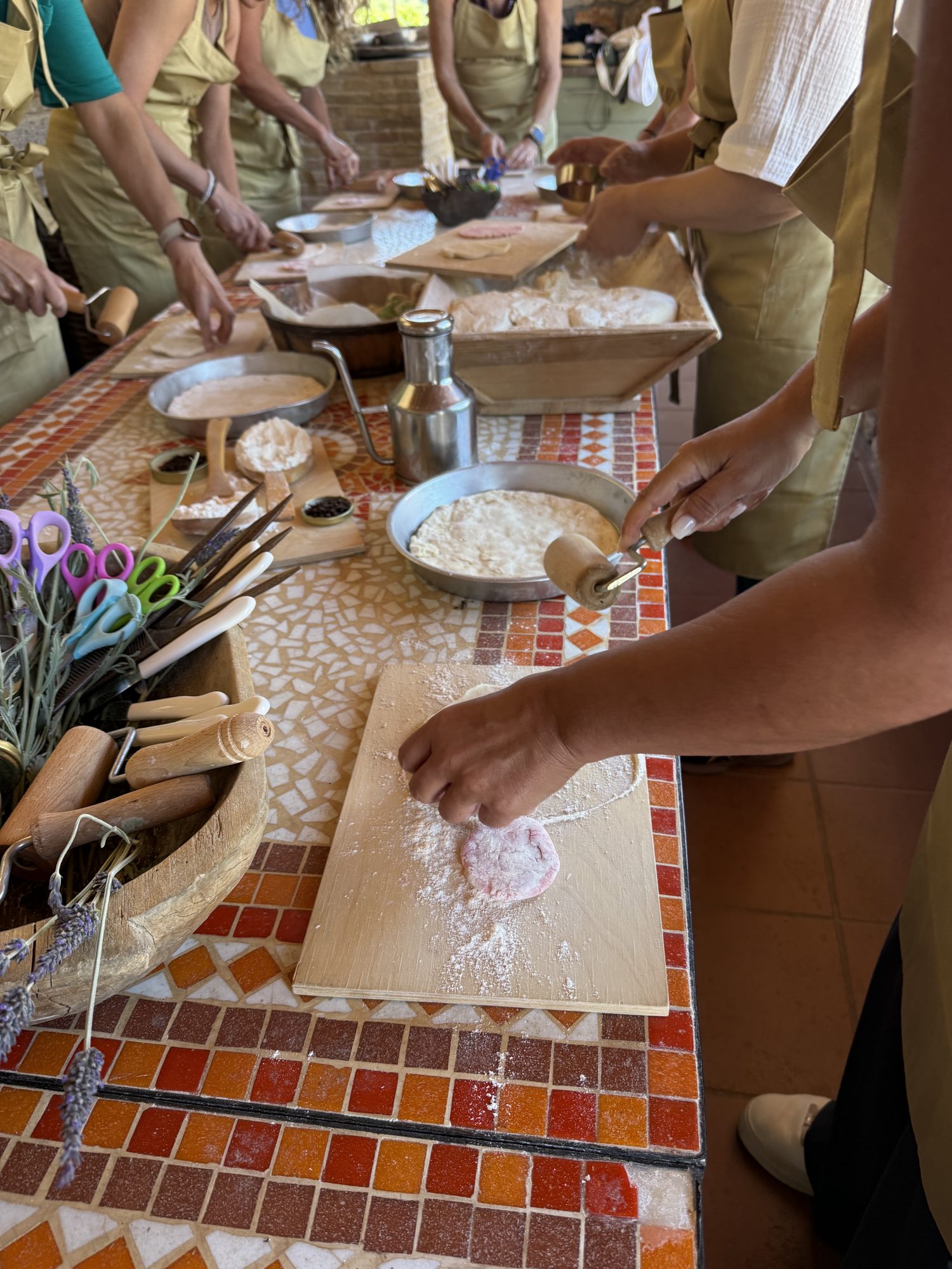 Hands-on pie making at the Arcadiani wood-fired workshop in Psari, Arcadia
