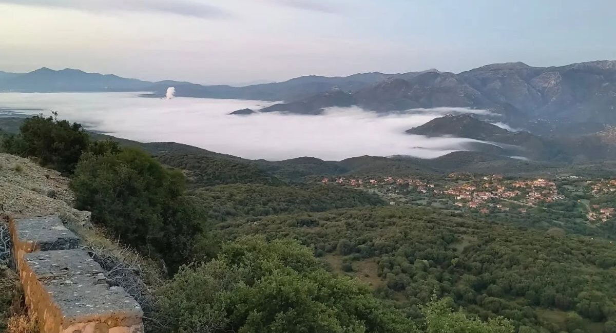 Morning mist over the valley below Syrna, Gortynia, Arcadia